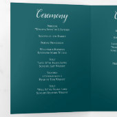 Zwarte Rozen Blauwgroen bruiloft Drieluik Programma (Binnenzijde eerst)