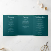 Zwarte Rozen Blauwgroen bruiloft Drieluik Programma (Binnen)