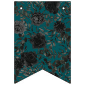 Zwarte Rozen Blauwgroen bruiloft Vlaggetjes (Tweede vlag)