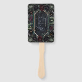 Zwarte Rozen Bloemen Gotische Halloween bruiloft Handwaaier (Voorkant)