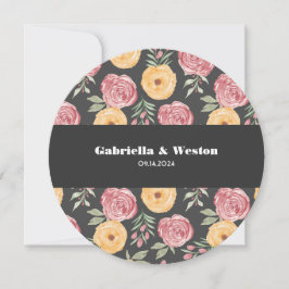 Zwarte Rozen chique RSVP-kaart