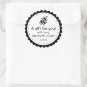 Zwarte Rozen dank u Ronde Sticker (Tas)