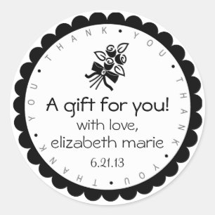 Zwarte Rozen dank u Ronde Sticker