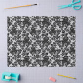 Zwarte Rozen en Skulls op witte ontkoppeling Tissuepapier (Craft)