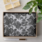 Zwarte Rozen en Skulls op witte ontkoppeling Tissuepapier (Geschenk)