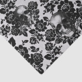 Zwarte Rozen en Skulls op witte ontkoppeling Tissuepapier (Detail)