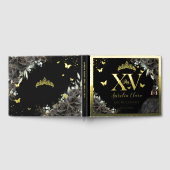 Zwarte Rozen Floral Quinceañera Quince 15 XV Gold Gastenboek (Volledig)