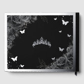 Zwarte Rozen Floral Quinceañera Quince 15 XV Silve Gastenboek (Achterkant)