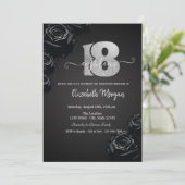 Zwarte Rozen Gothic 18e verjaardag Kaart (Staand voorkant)