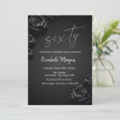 Zwarte Rozen Gothic 60ste verjaardag Kaart (Staand voorkant)