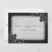 Zwarte Rozen Gotische bruiloft Bedankkaart (Achterkant)