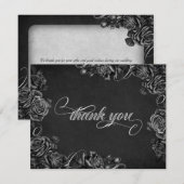 Zwarte Rozen Gotische bruiloft Bedankkaart (Voorkant / Achterkant)