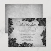 Zwarte Rozen Gotische bruiloft Save The Date (Voorkant / Achterkant)