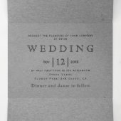 zwarte rozen grijs kraftkarton bruiloft drieluik uitnodiging (Binnenkant midden)