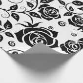 Zwarte Rozen Halloween Cadeaupapier (Hoek)