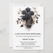 Zwarte Rozen Halloween verlovingsfeest Kaart (Voorkant)