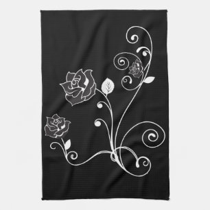 Zwarte Rozen keukenhanddoeken