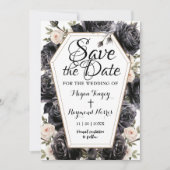 zwarte Rozen kist | Gothic bewaar de datum Kaart (Voorkant)