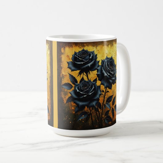 Zwarte Rozen Koffiemok (Voorkant rechts)