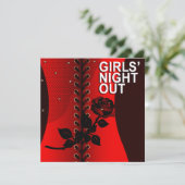 Zwarte Rozen Korset Meiden uitje | rood Kaart (Staand voorkant)