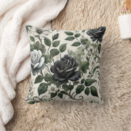 Zwarte rozen kussen