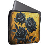 Zwarte Rozen Laptop Sleeve (Voorkant Rechts)