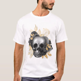 Zwarte Rozen met goudbladeren T-shirt