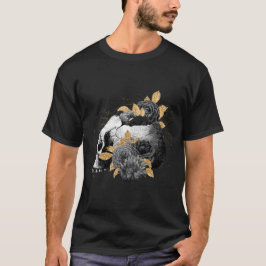 Zwarte Rozen met schedel op zwart gothisch T-shirt