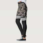 zwarte Rozen met zwarte hendel over de kniecontact Leggings (Links)