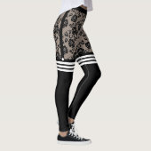 zwarte Rozen met zwarte hendel over de kniecontact Leggings (Rechts)