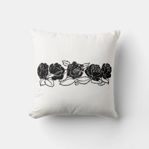 Zwarte Rozen Pillow-Reversible- Kussen