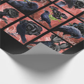 Zwarte rozen ravens en kraaikraakkraakbeen cadeaupapier (Hoek)