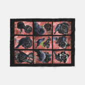 Zwarte rozen ravens en kraaikraakkraakbeen fleece deken (Voorkant (Horizontaal))