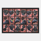 Zwarte rozen ravens en kraaikraakkraakbeen inpakpapier vel (Voorkant 2)