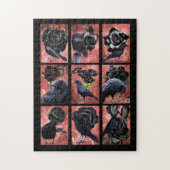 Zwarte rozen ravens en kraaikraakkraakbeen legpuzzel (Verticaal)