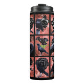 Zwarte rozen ravens en kraaikraakkraakbeen thermosbeker (Voorkant)