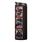 Zwarte rozen ravens en kraaikraakkraakbeen thermosbeker (Geroteerd rechts)