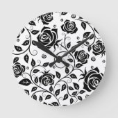 Zwarte Rozen Ronde Klok (Voorkant)