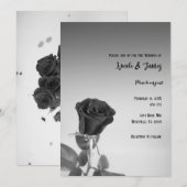 Zwarte Rozen Roos Romantisch Elegant Minimal Bruil Kaart (Voorkant / Achterkant)