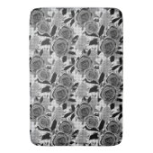 Zwarte rozen, rozen, zwart en grijs badmat (Voorkant Verticaal)