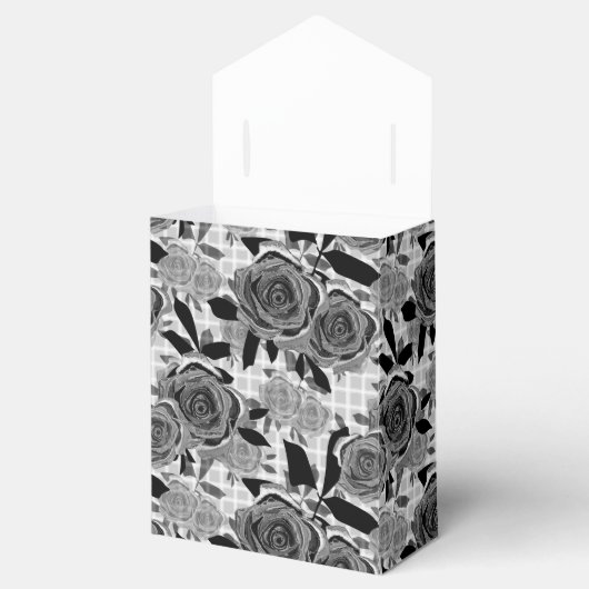 Zwarte rozen, rozen, zwart en grijs bedankdoosjes (Geopend)