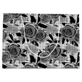 Zwarte rozen, rozen, zwart en grijs groot cadeauzakje (Achterkant)