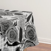 Zwarte rozen, rozen, zwart en grijs tafelkleed (Voorbeeld)