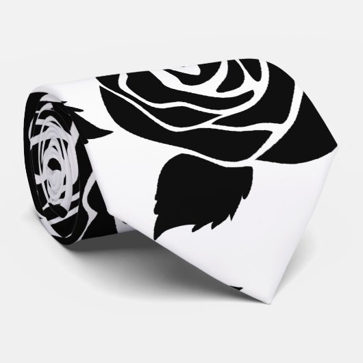 Zwarte Rozen Stropdas (Opgerold)