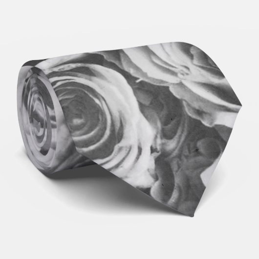 Zwarte rozen stropdas (Opgerold)