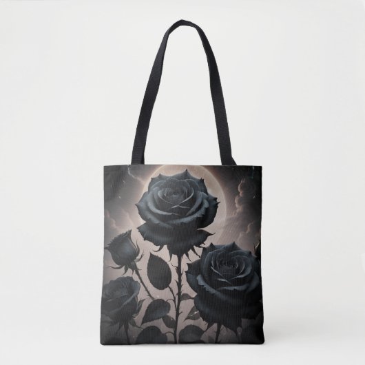 Zwarte Rozen Tote Bag (Voorkant)
