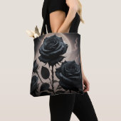 Zwarte Rozen Tote Bag (Dichtbij)