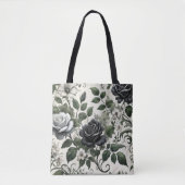 Zwarte rozen tote bag (Voorkant)