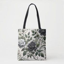 Zwarte rozen tote bag