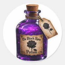 Zwarte Rozen Toverdrank Gothic Heks Fles Sticker